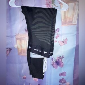 adidas Black Techfit Leggings with Subtle Gray Pattern